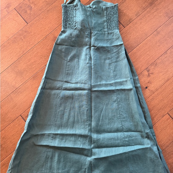 Madewell Strapless Linen Green Midi Dress - Picture 10 of 10